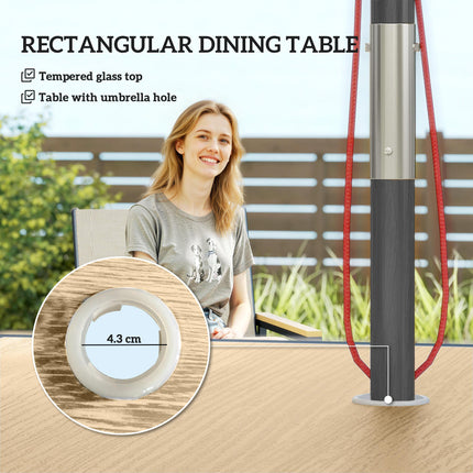Five-Piece Metal Dining Set, with Glass-Top Table - Khaki