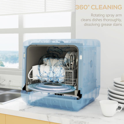 6L Five-Mode Tabletop Dishwasher - White