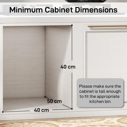HOMCOM Pull Out Bin, Under Sink Bin - 2 Removable Compartments (15L Each) for 400mm Cabinets, Light Grey