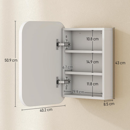 Bathroom Medicine Cabinet with Mirror, Bathroom Wall Cabinet with Adjustable She