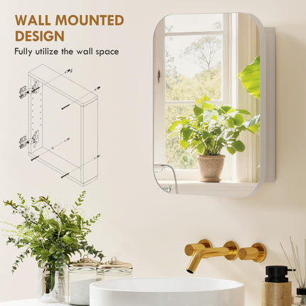 Bathroom Medicine Cabinet with Mirror, Bathroom Wall Cabinet with Adjustable She