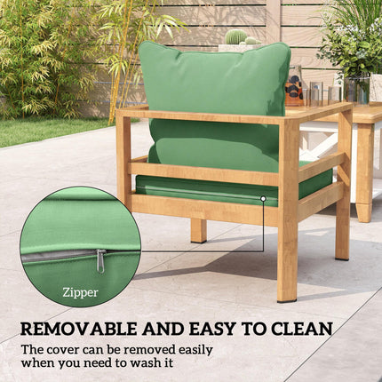 Seat and Back Padded Cushion Set, CUSHION ONLY - Green
