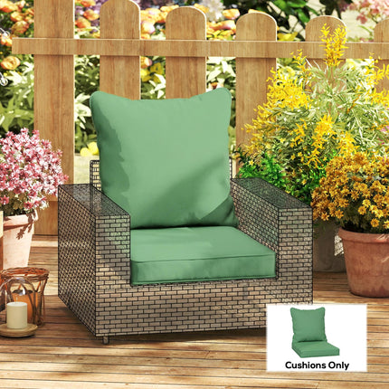 Seat and Back Padded Cushion Set, CUSHION ONLY - Green