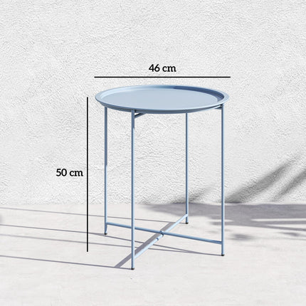 Steel Removable Tray Top Garden Table - Blue Grey