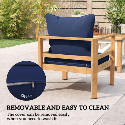 Seat and Back Padded Cushion Set, CUSHION ONLY - Dark Blue