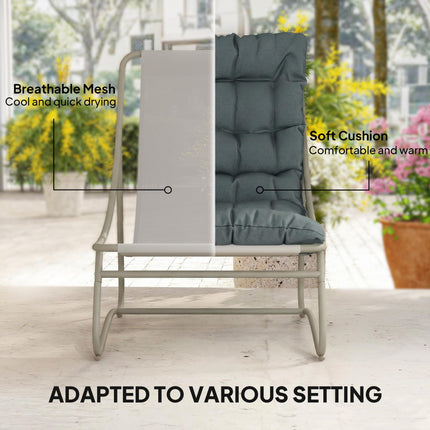 3 Piece Garden Bistro Set, Round Outdoor Bistro Table and Chairs Set for 2 with