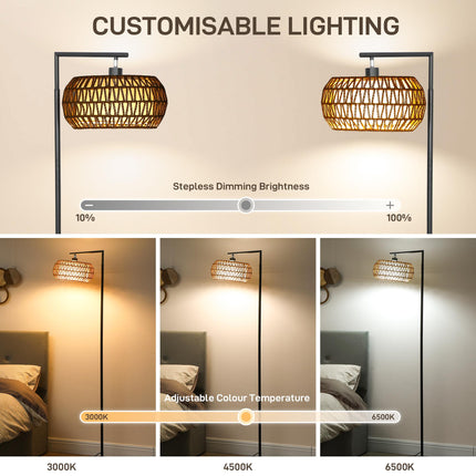 Boho Dimmable Floor Lamp - Black