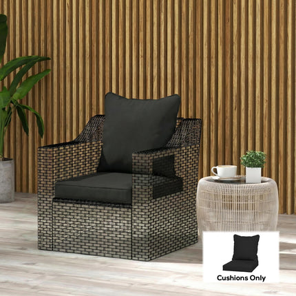 Seat and Back Padded Cushion Set, CUSHION ONLY - Black
