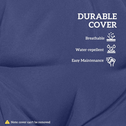 Garden Seat Cushion with Ties, 42 x 42cm Replacement Dining Chair Seat Pad, Dark Blue