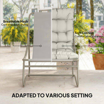 3 Piece Garden Bistro Set, Round Outdoor Bistro Table and Chairs Set for 2 with