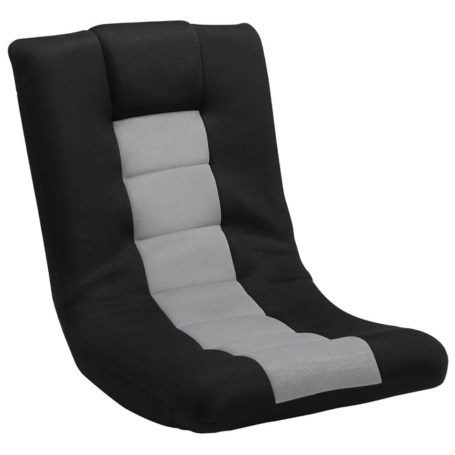 Floor Chair, Folding Floor Sofa with Adjustable Backrest, Wide Seat, Swivel Base, Black