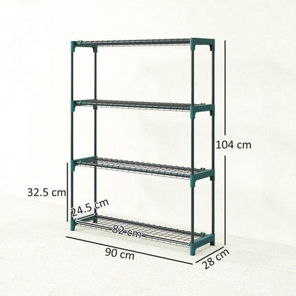 4-Tier Plant Stand Indoor Outdoor, Set of 2 Metal Plant Shelf with Rack Buckles for Easy Assembly, Flower Display Rack