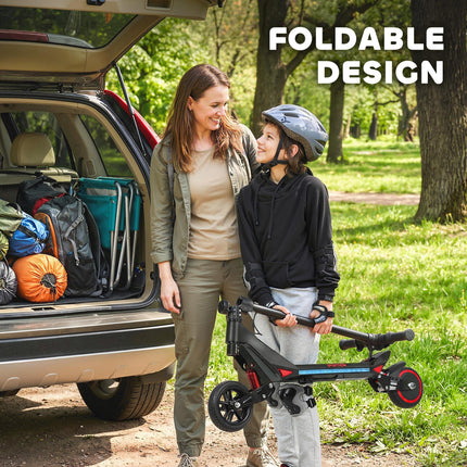 Electric Scooter for Kids, Foldable E Scooter for Age Age 6+ with LED Display, RGB lights, Up to 16km/h, Black