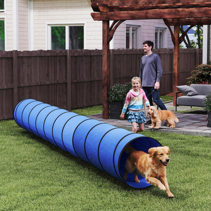 Dog Tunnel, 500 x 60 cm, Foldable Play Tunnel with 6 Pegs and Bag, Tear-Resistan