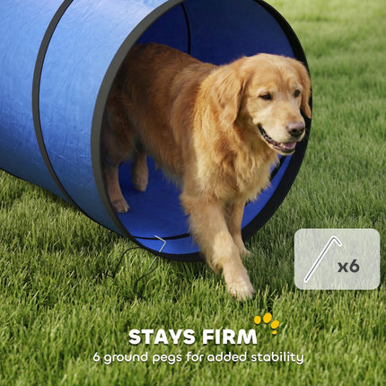 Dog Tunnel, 500 x 60 cm, Foldable Play Tunnel with 6 Pegs and Bag, Tear-Resistan