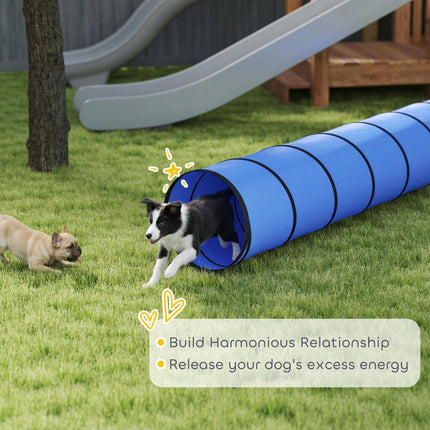 Dog Tunnel, 500 x 60 cm, Foldable Play Tunnel with 6 Pegs and Bag, Tear-Resistan
