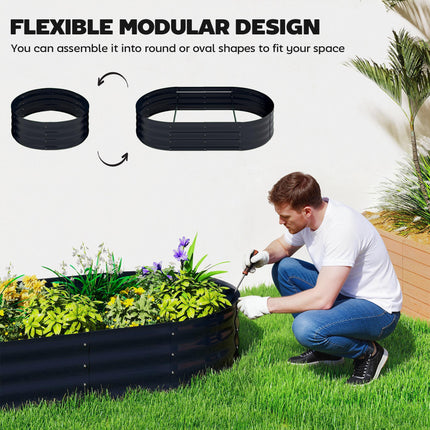 Galvanised Raised Garden Bed with Arched Trellis, 5 x 3 x 6ft Metal Raised Bed With Arched Trellis 5 X 3 X 6ft Metal Raised Bed F