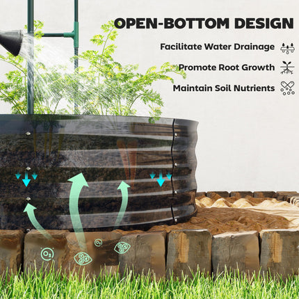 Galvanised Raised Garden Bed with Arched Trellis, 5 x 3 x 6ft Metal Raised Bed With Arched Trellis 5 X 3 X 6ft Metal Raised Bed F