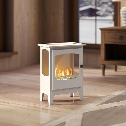 Freestanding Ethanol Fireplace, Steel Bioethanol Fireplace with Stainless Steel