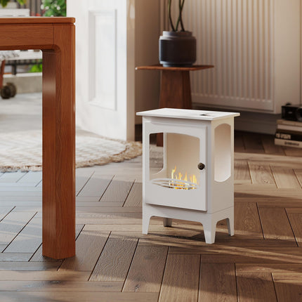 Freestanding Ethanol Fireplace, Steel Bioethanol Fireplace with Stainless Steel