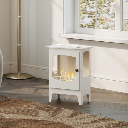 Freestanding Ethanol Fireplace, Steel Bioethanol Fireplace with Stainless Steel