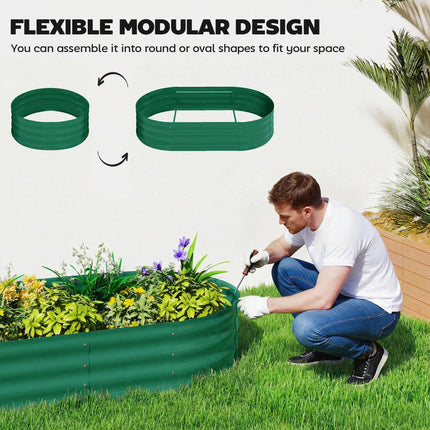 Galvanised Raised Garden Bed with Arched Trellis, 4 x 2 x 4.6ft Metal Raised Bed