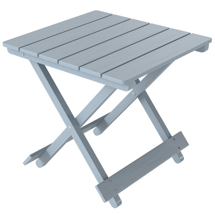 Fir Wood Folding Coffee Table, Lightweight Small Garden Table with Slatted Top,