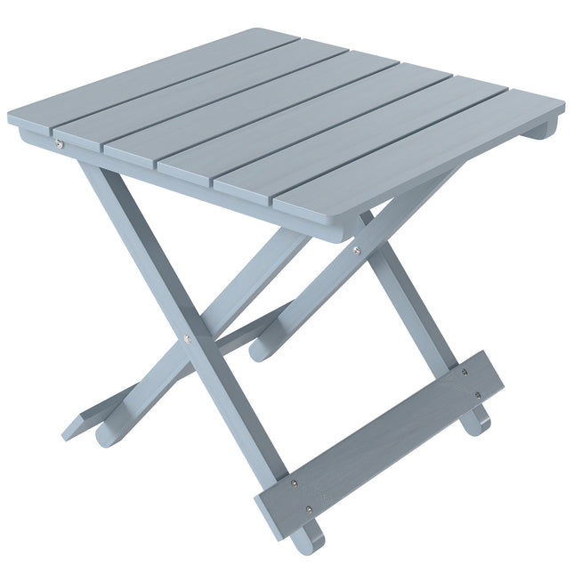 Fir Wood Folding Coffee Table, Lightweight Small Garden Table with Slatted Top,
