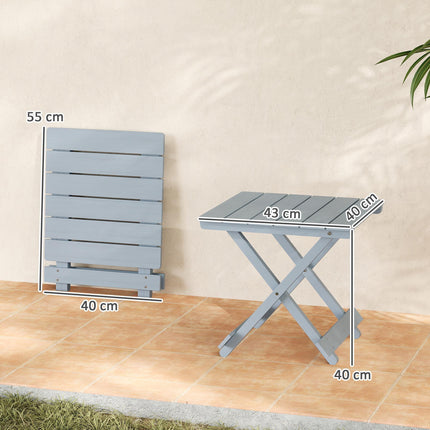 Fir Wood Folding Coffee Table, Lightweight Small Garden Table with Slatted Top,