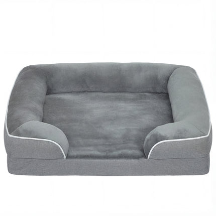 Dog Sofa Bed, Washable Pet Bed with Removable Cover and Non-Slip Bottom for Cats and Small Dogs, Grey