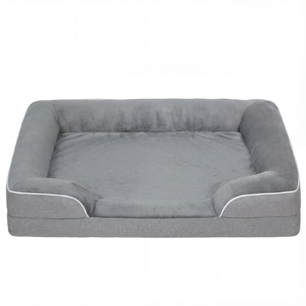 Dog Sofa Bed, Washable Pet Bed with Removable Cover and Non-Slip Bottom for Cats, Small and Medium Dogs, Grey