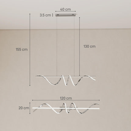 Pendant Light with 3 Colour Temperatures - Silver Tone