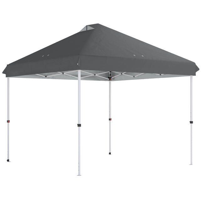 3 x 3 m Pop Up Gazebo with Wheels, UPF50+ One-Touch Outdoor Garden Party Tent Marquee Wedding Awning Canopy, Dark Grey