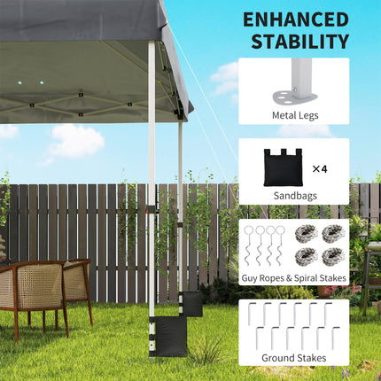 3 x 3 m Pop Up Gazebo with Wheels, UPF50+ One-Touch Outdoor Garden Party Tent Marquee Wedding Awning Canopy, Dark Grey