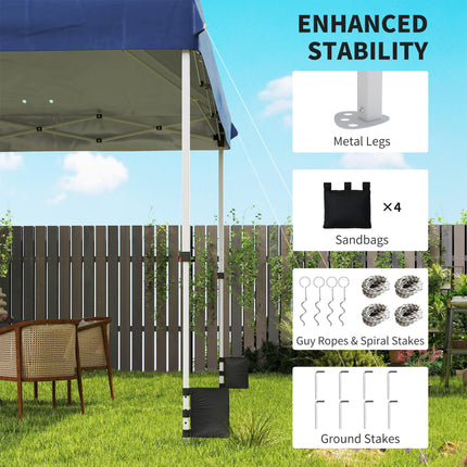 3 x 3 m Pop Up Gazebo with Wheels, UPF50+ One-Touch Outdoor Garden Party Tent Marquee Wedding Awning Canopy, Dark Blue