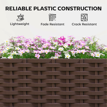Raised Garden Bed with Trellis, Tomato Cage with Lockable Wheels, Self Watering