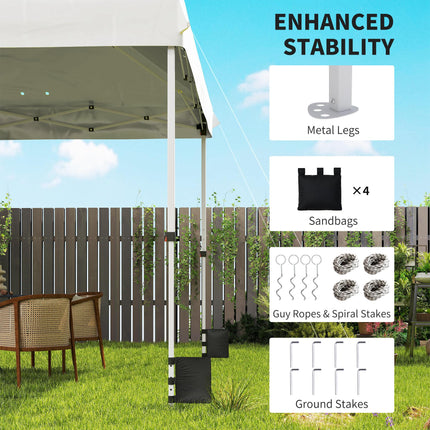 3 x 3 m Pop Up Gazebo with Wheels, UPF50+ One-Touch Outdoor Garden Party Tent Marquee Wedding Awning Canopy, White