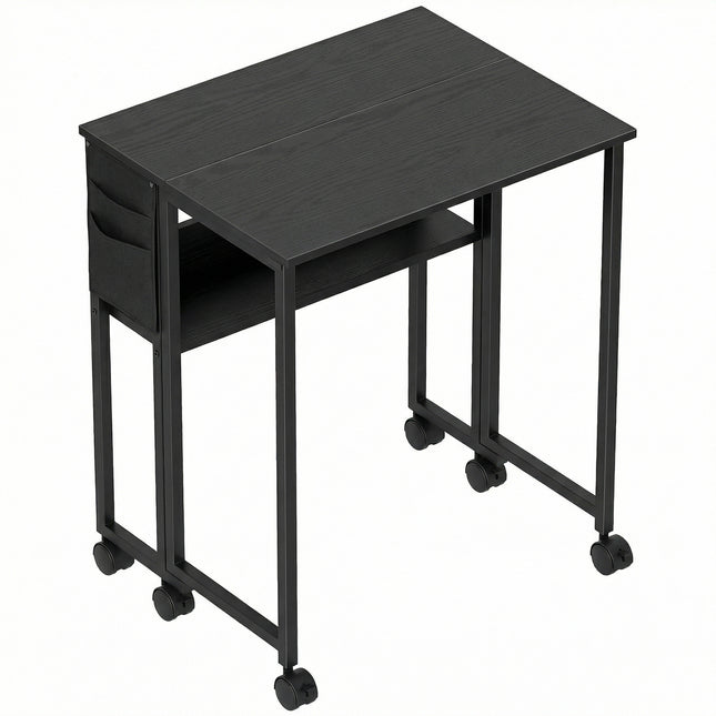 63 cm Drop Leaf Writing Work Desk - Black