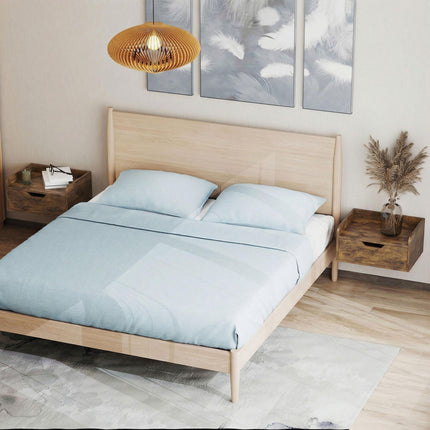 Floating Nightstands Set of 2, Wall Mounted Bedside Table with Drawer for Bedroom, Rustic Brown