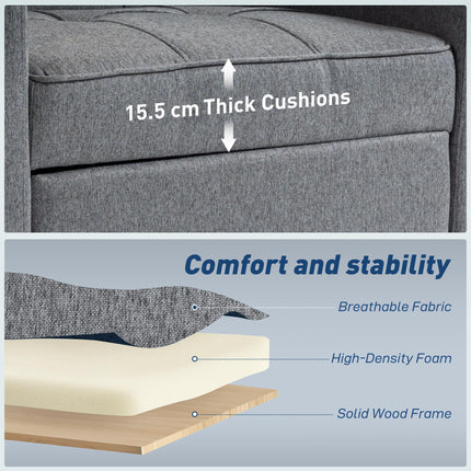 3-in-1 Single Sofa Bed, Convertible Sleeper Chair Bed - Dark Grey