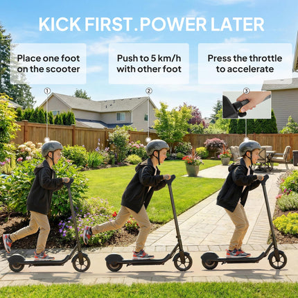 Electric Scooter for Kids, with LED Display, Green