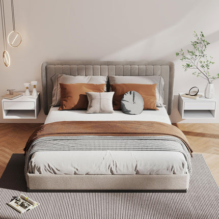 Set of Two Floating Bedside Tables - White