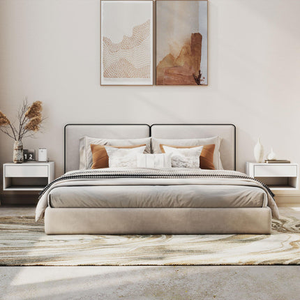 Set of Two Floating Bedside Tables - White