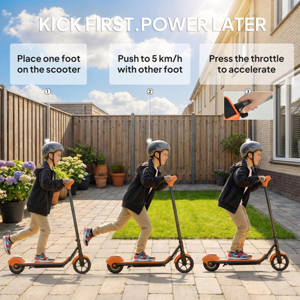 Electric Scooter for Kids, with LED Display, Green