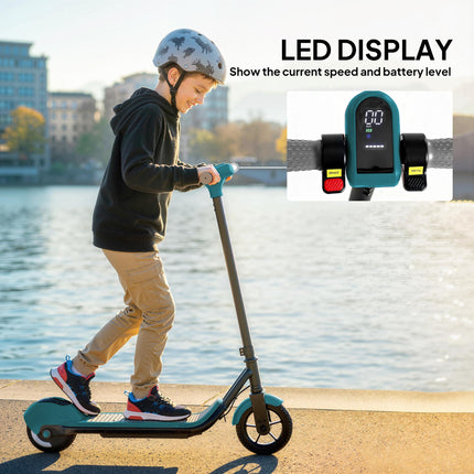 Electric Scooter for Kids, with LED Display, Green