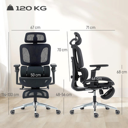 Ergonomic Office Chair, High Back Mesh Desk Chair, Black