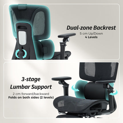 Ergonomic Office Chair, High Back Mesh Desk Chair, Black