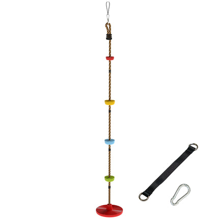 Climbing Rope, Kids Tree Swing Kit with Platforms and Disc Swings Seat, Obstacle Course Kids for Garden, Red