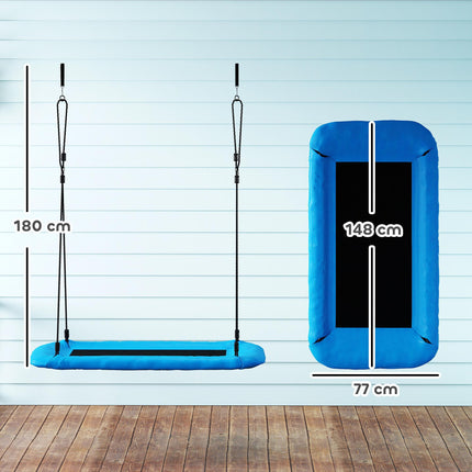 Nest Swing with Adjustable Ropes and Tree Straps, Basket Swing for Kids, 300KG Capacity for Indoor Outdoor, Blue