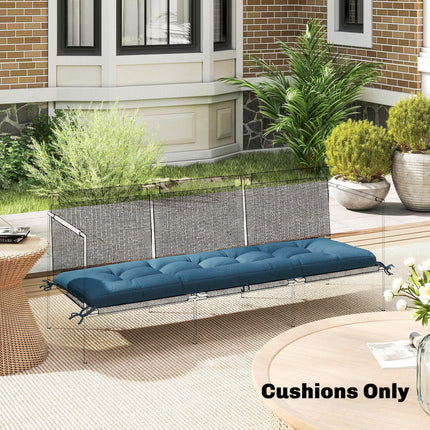 Sun Lounger Cushion, Memory Foam Patio Chair Cushion with Ties, Outdoor Seat Pad Fits 190 x 60 cm Lounger, Blue